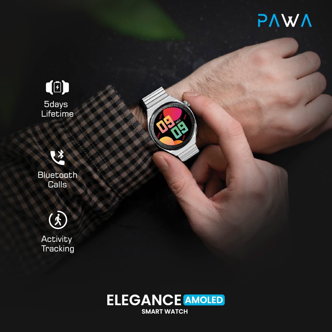 Elegance Amoled Smart Watch Silver PAWA