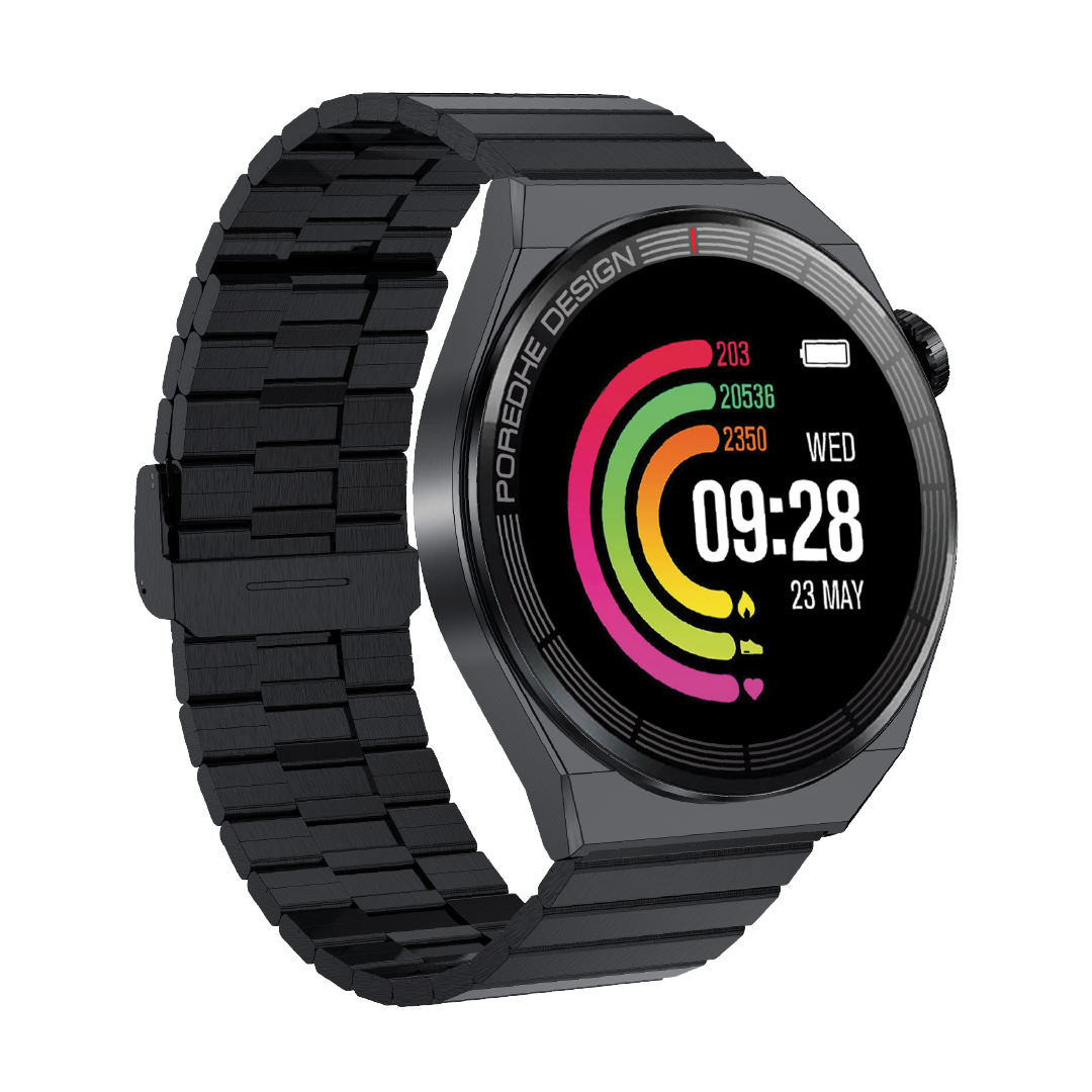 Elegance Amoled Smart Watch - Black - PAWA